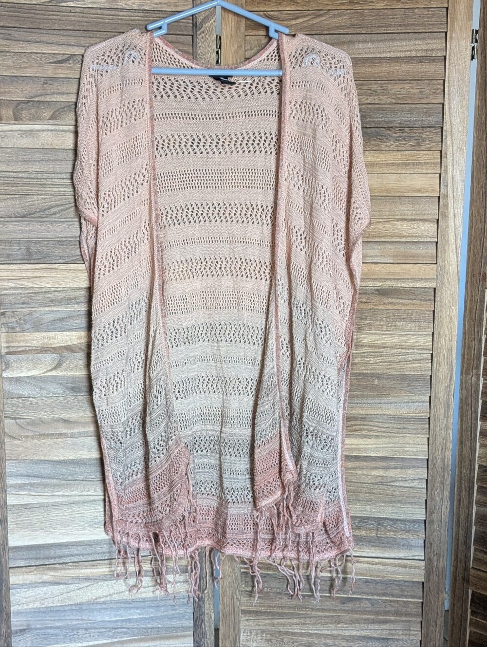 🌸 NEW DIRECTIONS Open Knit Ombré Fringe Cardigan 🌸